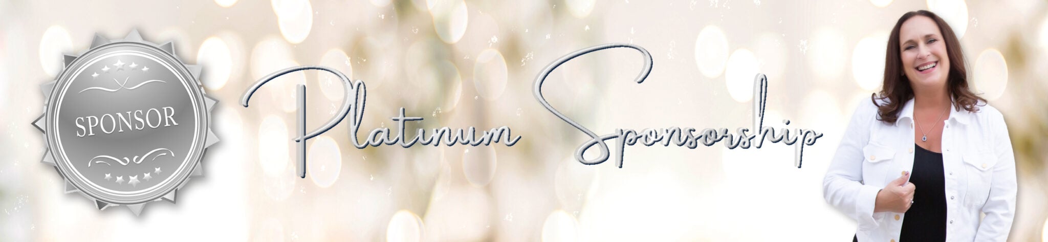 alt="Platinum Sponsor Banner with Nancy and a sponsorship Medallion"