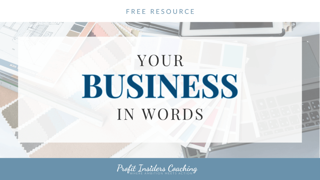 Your Business in Words Profit Insiders Coaching Nancy Quinn Lesley Myrick